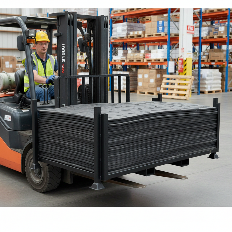 Gray Heavy Duty Stackable Mat Stillage - Holds 25-30 Mats