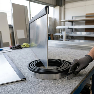 Square Rubber Edge Protector 14x13mm for 6mm Panels - 30m EPDM