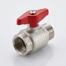 1/2" BSP Male x Female Plated Brass Ball Valve, 63mm (view 2)