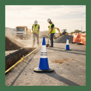 Rosy Brown Premium 1 Metre Traffic Cone - 2-Piece Design for Heavy Duty Use