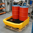 Four-drum bunded pallet converter, 1200 × 1000 mm, polyethylene