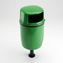 40 Litre post-mountable litter bin with lockable hooded lid (view 2)