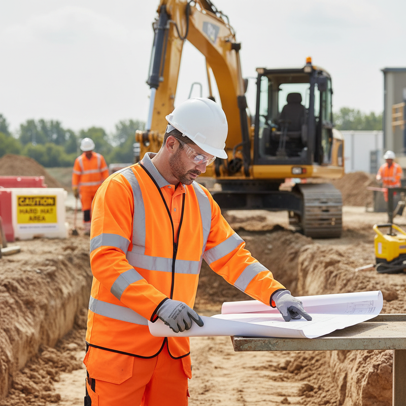 Light Gray High-Visibility Long Sleeve Jerkin - Premium Orange Safety Gear