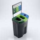 110 Litre Triple Compartment Recycling Bin – Two Open & Liquid Apertures (view 2)