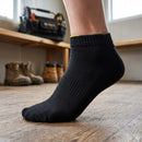 Low Cut Cotton Work Socks 3-Pack - Black