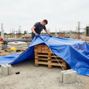 Light Gray Heavy Duty All Weather Tarpaulins - Blue for Outdoor Use