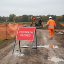 Dim Gray Premium Footpath Closed Metal Sign Face - 600 x 450mm