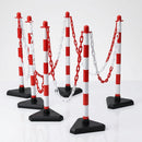 Plastic Chain Post Set – 6 Posts, 10m Chain, Triangular Base (view 2)