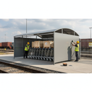 Gray Heavy Duty Waiting-Trolley Shelter with Galvanised Cladding - 1m to 5m Extension Bay