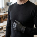 Black Merino Wool Long Sleeve Work Top