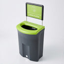 110 Litre Open Top Recycling Bin, flat back, MDPE (view 2)