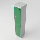 Two-door metal storage locker with cam lock, galvanised shelves (view 2)