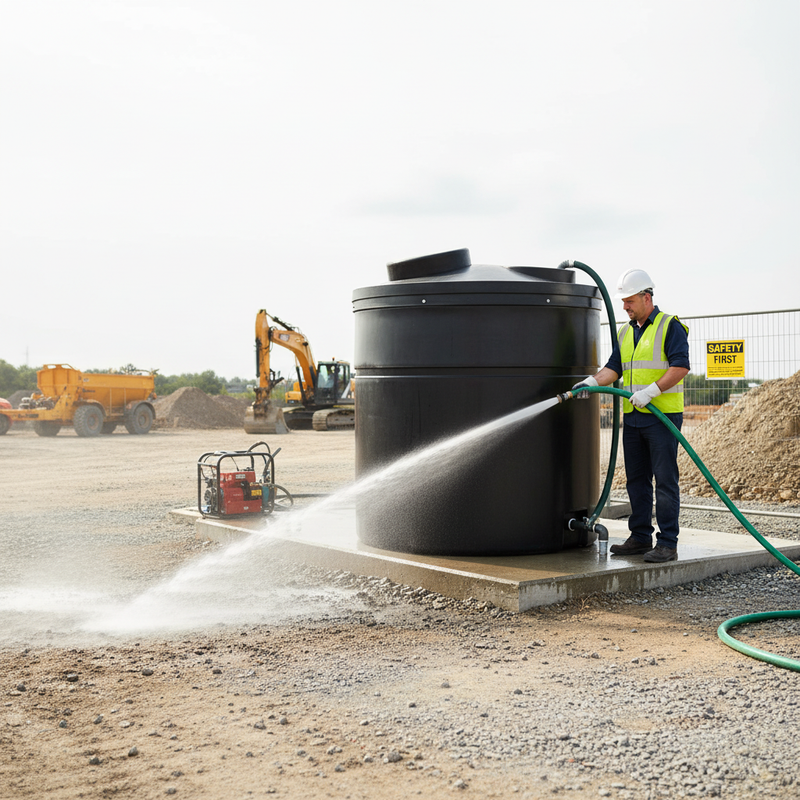 Light Gray 1300 Litre Heavy Duty Bunded Water Tank for Water Storage