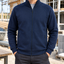 Classic Zip Sweatshirt Jacket with Raglan Sleeves - Navy