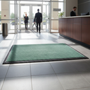 Dark Gray Premium Ribbed Entrance Door Mat - Green for Indoor Use