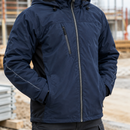 Insulated Weatherproof Winter Coat - Dark Navy/Black (view 2)