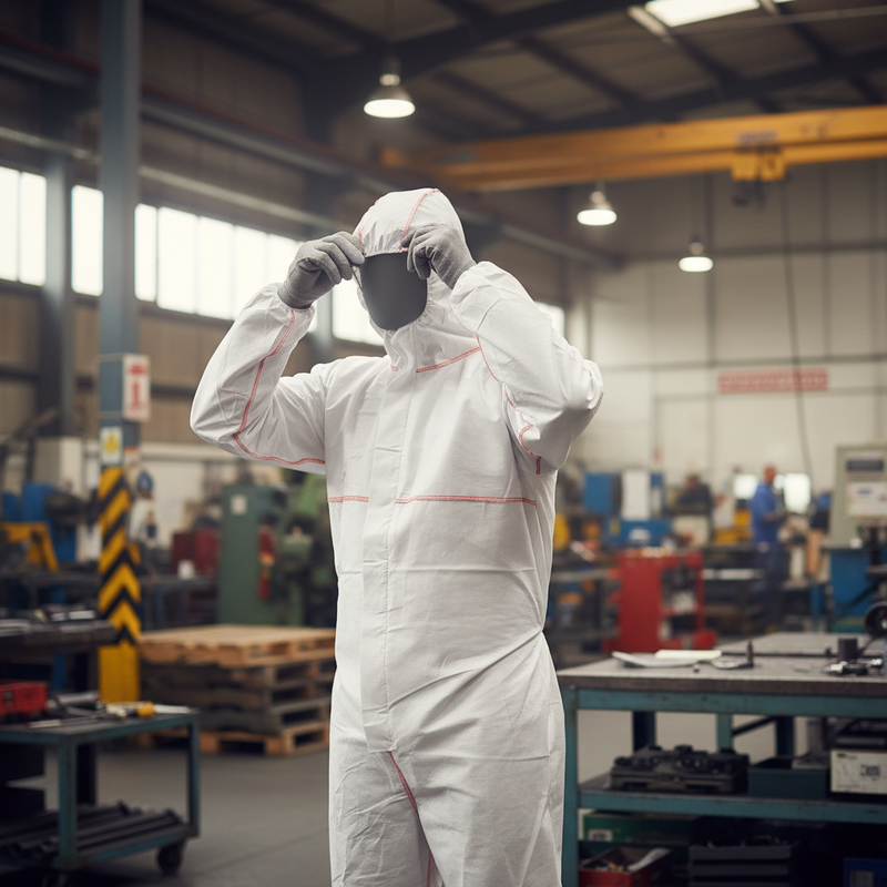 Dark Slate Gray Disposable High-Performance Coverall with 3 Piece Hood - White