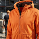 Windproof Stretch Half-Zip Hooded Top - Warm Orange (view 2)