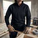 Black Micro Fleece Pullover with Half Zip and Zoned Insulation