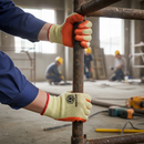 Dim Gray Premium Orange Rubber Grip Gloves - Pack of 10 Pairs for Multi-Purpose Use