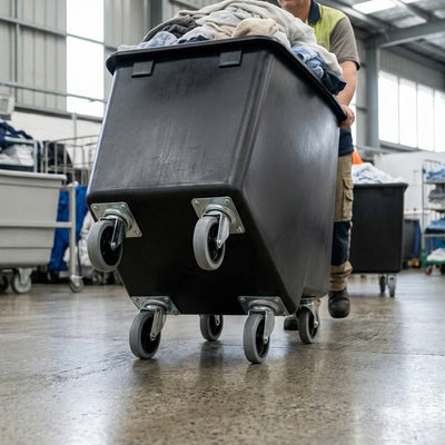 Recycled Polyethylene Tapered Truck, 425 Litre with Swivel Castors