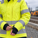Hi-Vis Yellow/Navy Women's Waterproof Insulated Flame Retardant Coat (view 2)