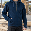Heavyweight Full Zip Work Hoodie with Thumb Holes - Navy