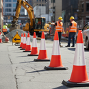 Gray 750mm 2-Piece High-Performance Traffic Cone with Stackable Design