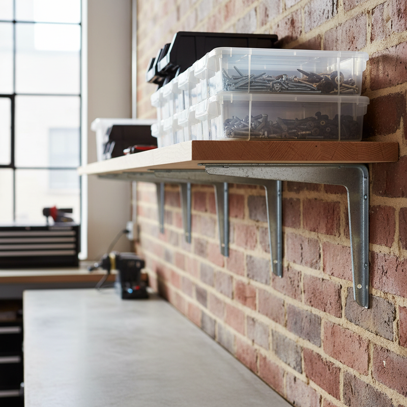 Gray Heavy Duty Fluted Brackets for Shelving and Storage Solutions