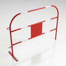 Steel site safety barrier with reflective strips (view 2)