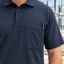 Navy Short Sleeve Polo with Flame and Arc Flash Protection (view 2)