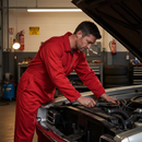 Black Heavy Duty Boilersuit with Concealed Zip and Pockets - Red