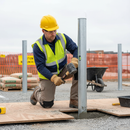 Light Gray Premium Round Galvanised Steel Bollard - 1000mm Above Ground