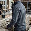 Half Zip Work Sweatshirt with Ribbed Hems - Steel Grey