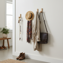 Premium Decorative Coat Hooks - 3 Wall Mounted Pine Wood J Hooks for Home Organization