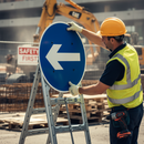 Dark Slate Gray Reversible Quick-Fit Sign Face for Traffic Direction - Diagram 606