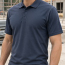 Lightweight Recycled Polyester Polo Shirt - Navy (view 2)