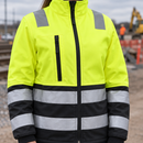 Women's Hi-Vis Class 2 Full Zip Jacket ID Holder Hi-Vis Yellow/Black