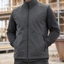 Windproof Soft Shell Work Vest with High Collar - Steel Grey (view 2)