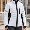 Women's Insulated Work Jacket with Stretch Panels - White/Black
