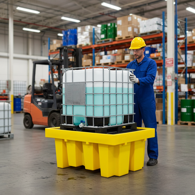 Heavy Duty Single IBC Spill Pallet - 1100 Litre Sump Capacity