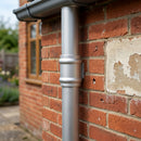 Traditional Aluminium Downpipe Socket 63mm Dia Non-Eared — RAL 9006 (in use)