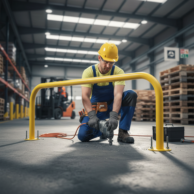 Heavy Duty Galvanised Steel & Powder Coated Hoop Perimeter Barrier - 48mm Diameter