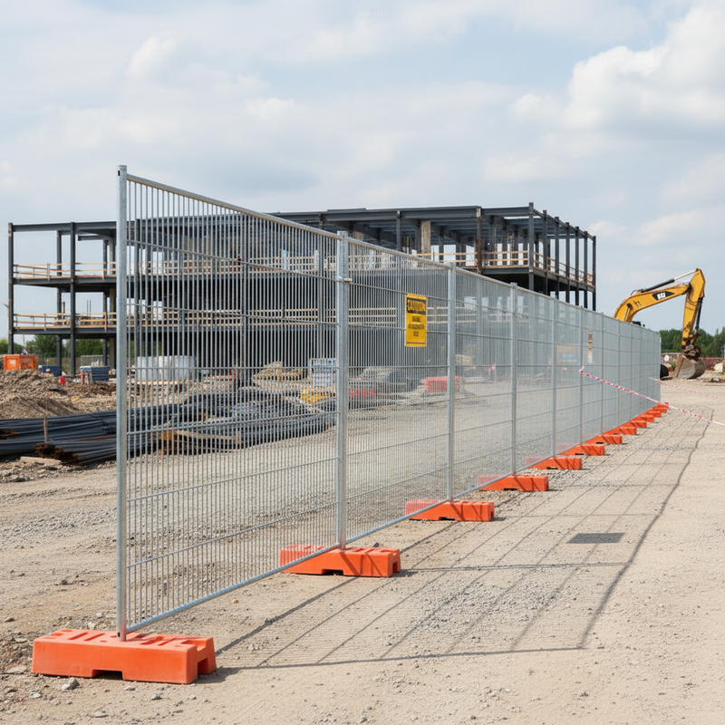 Gray Heavy Duty Temporary Fencing Panels for Site Security and Crowd Control