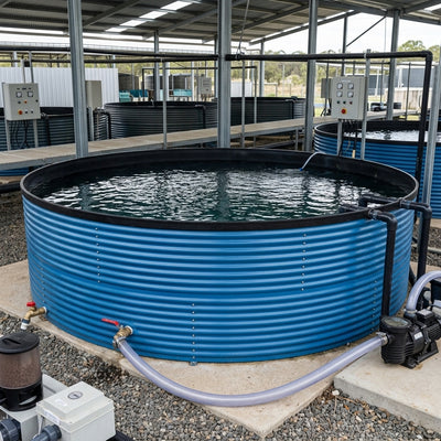 Large-Capacity Fish Farming Tank 49000L, Onshore Storage