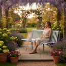 Dark Olive Green Premium Steel Seat with Backrest for Public Spaces