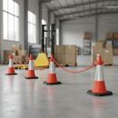 Light Slate Gray Premium Traffic Cone and Chain Barrier Kit - 5 Cones 750mm with Chains