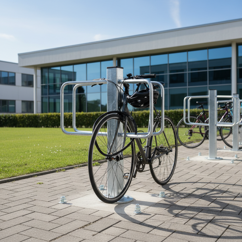 Gray Heavy Duty Galvanised Cycle Holder for Two Bicycles