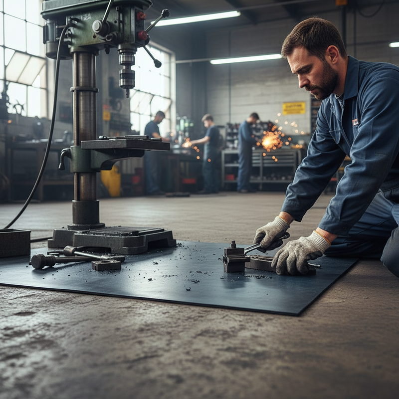 Dark Slate Gray Premium Plate Finish Rubber Mat for Versatile Applications