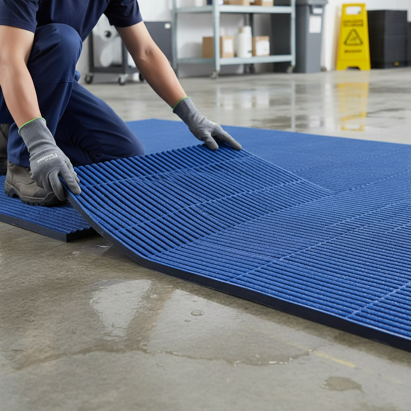 Slate Gray Premium Duckboard Plastic Mat - Heavy Duty Industrial Use